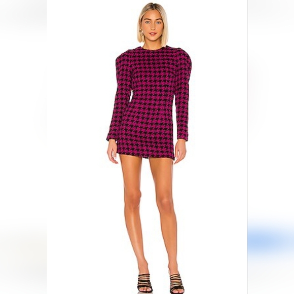 House of Harlow Tweed Dress, Pink and Black,  XXS - Picture 1 of 4